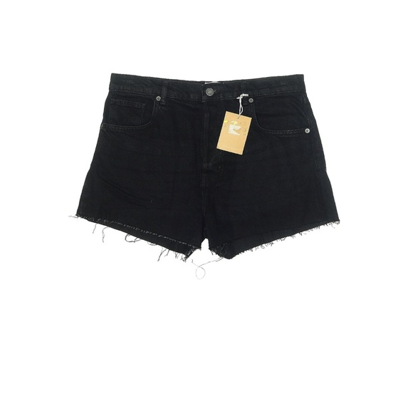 NWT Reformation Charlie High Rise Jean Shorts Black Cut Off Frayed Hem Denim 31 - Picture 1 of 5